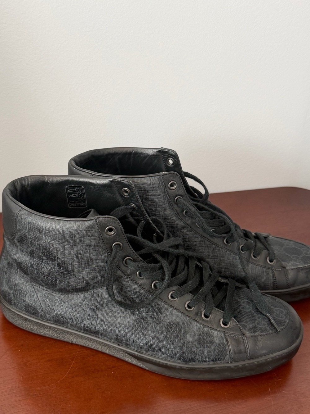 Gucci High-Top Men's Casual Sneakers in Black 100% authentic